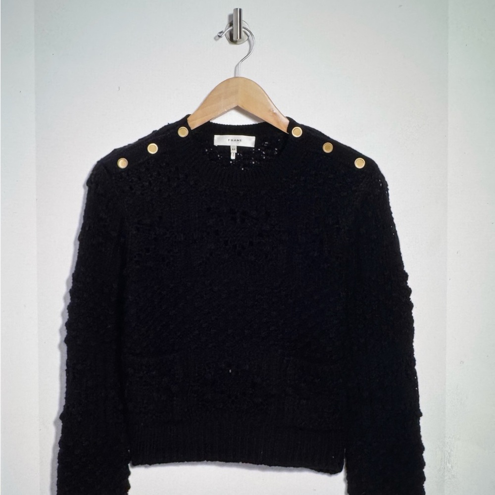 FRAME Embellished Patch Pocket Sweater